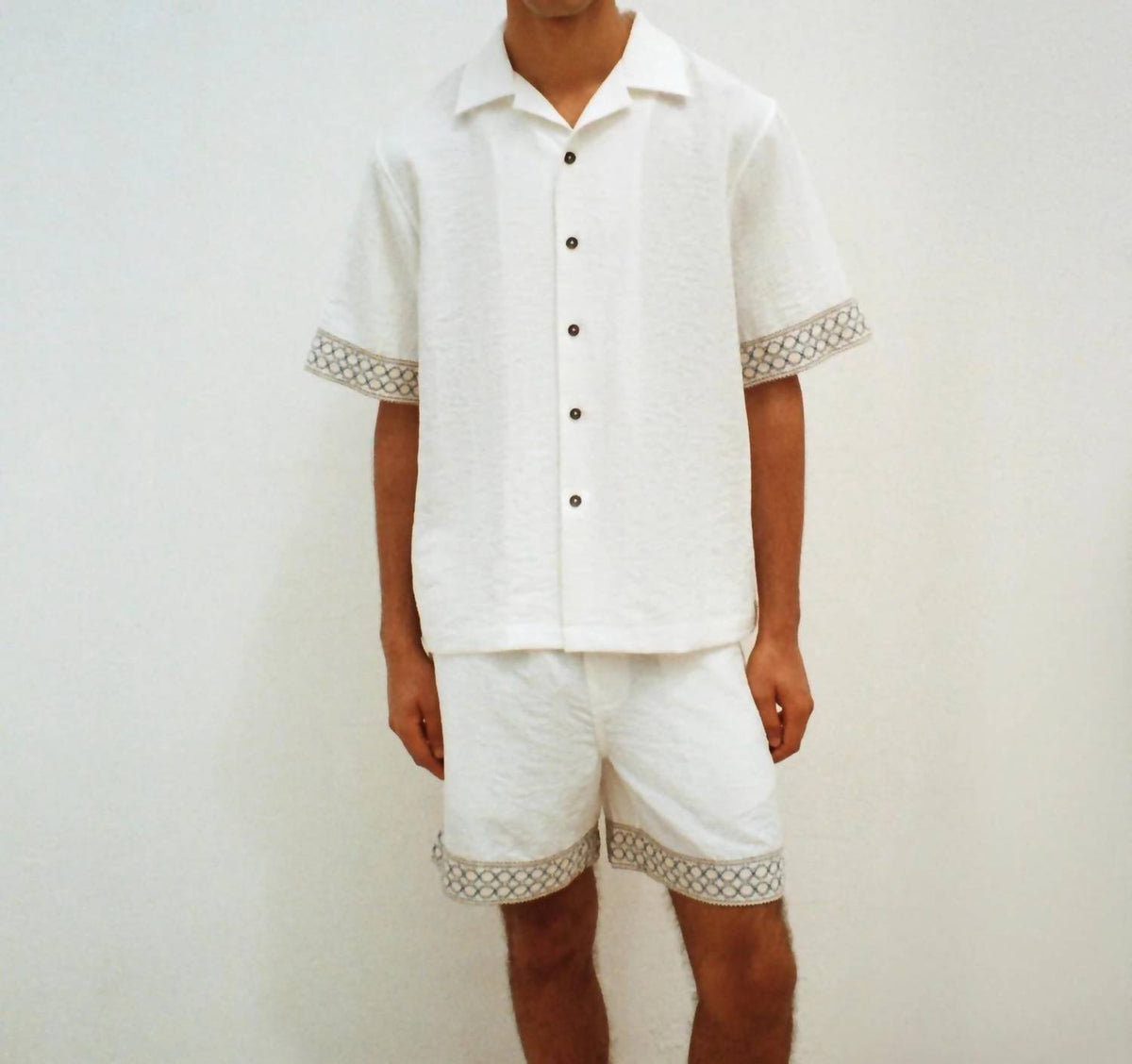 Crochet Trim Bowling Shirt