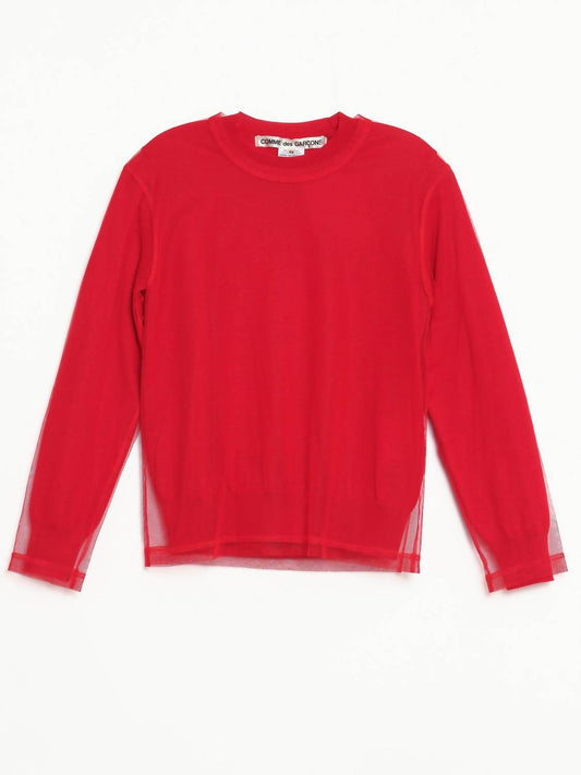 Women's Tulle Overlay Sweater