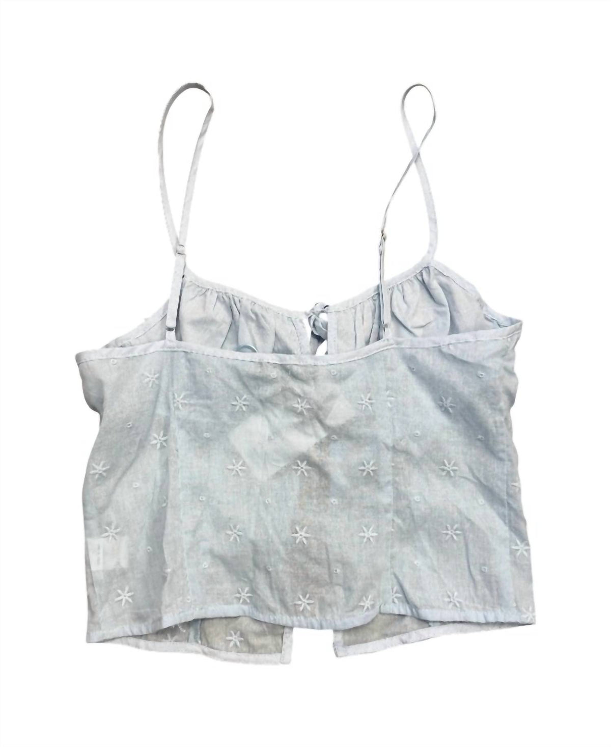 Women's Embroidered Tie Front Tank