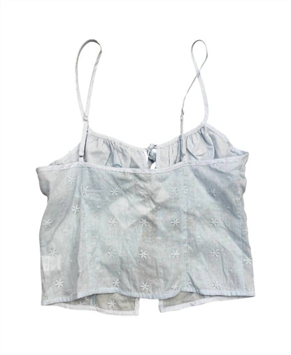 Women's Embroidered Tie Front Tank