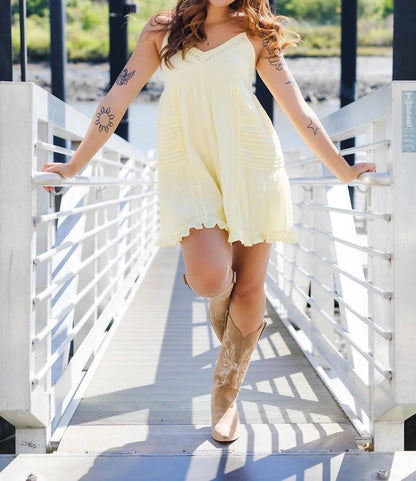 Drop Lace Trim Romper