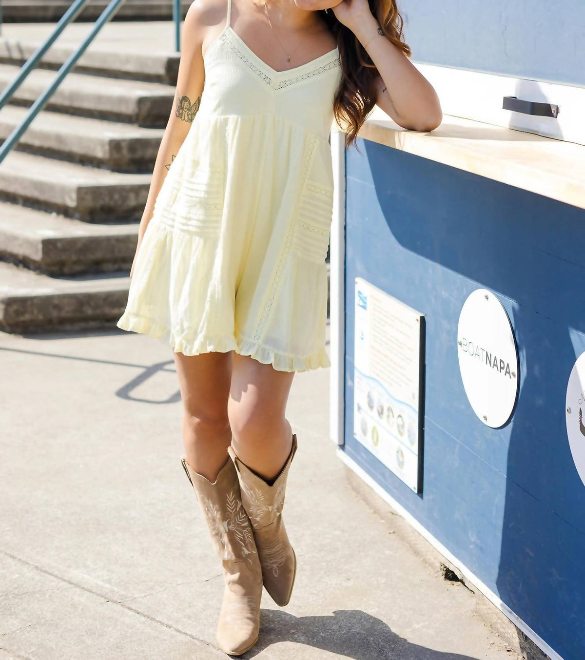 Drop Lace Trim Romper