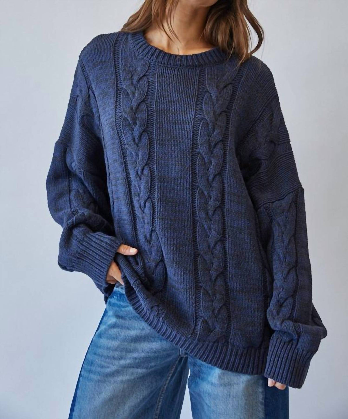 Marble Cable Relaxed Fit Sweater