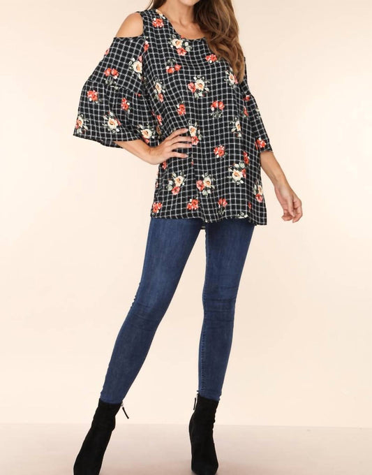 Floral Print Cold Shoulder Tunic
