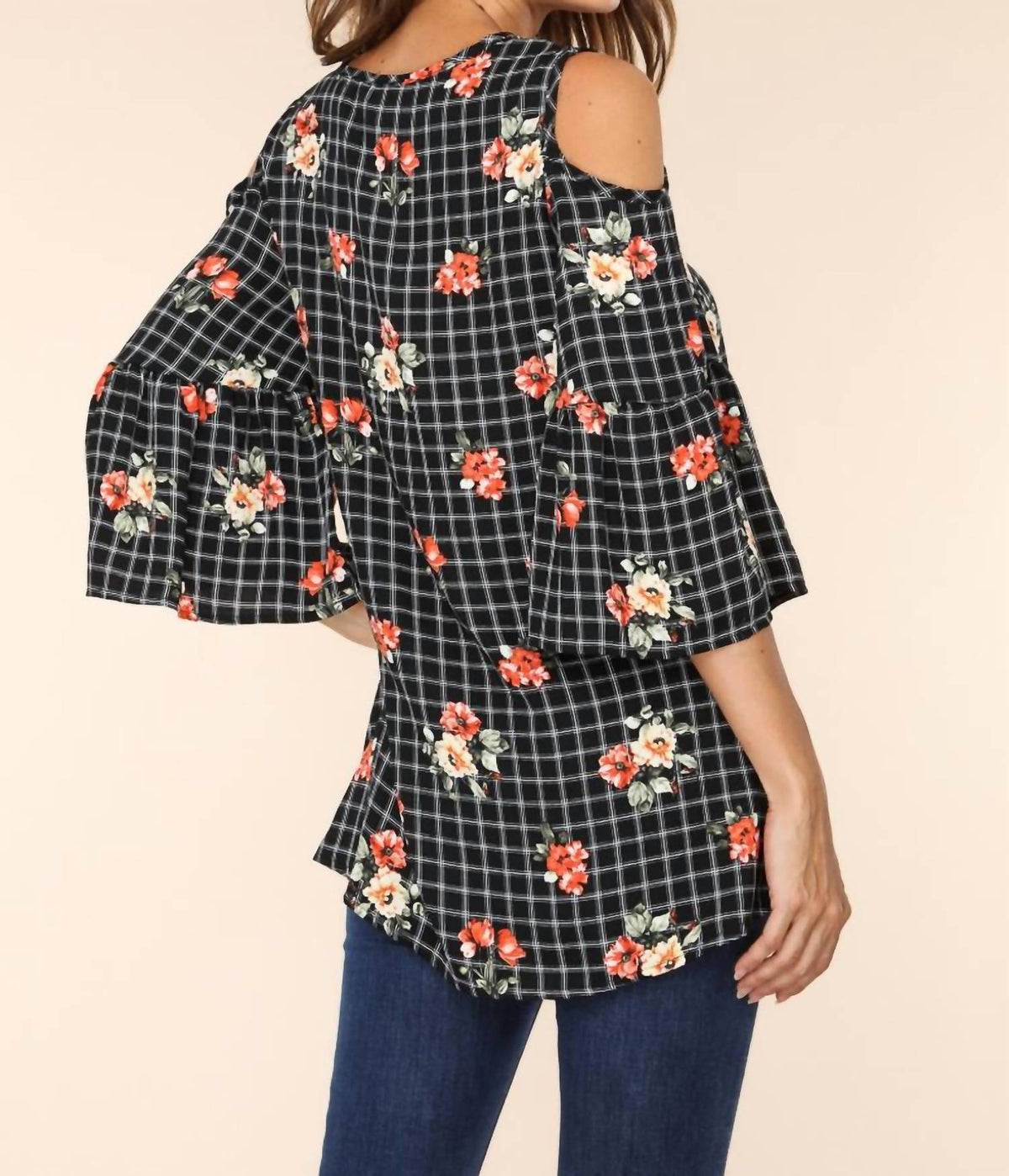 Floral Print Cold Shoulder Tunic