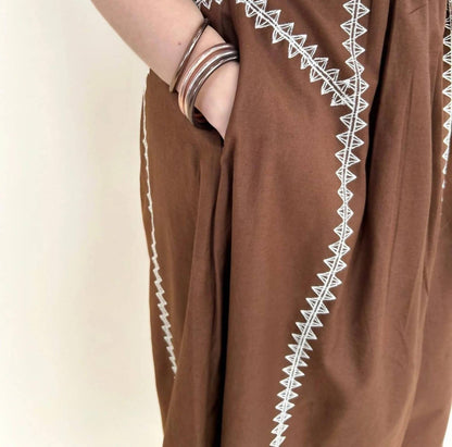 Ayla Fable Contrast Stitch Maxi Dress
