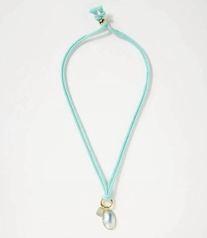 Women's Pearl And Gemstone Cord Necklace