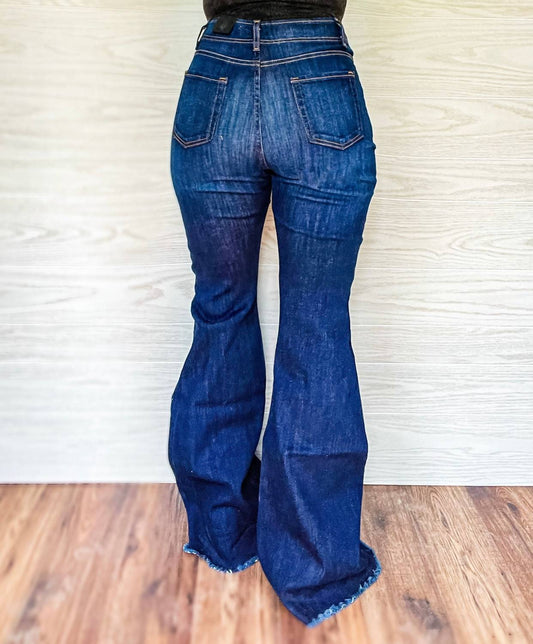 The Sheridan High Waisted Denim Bell Bottoms