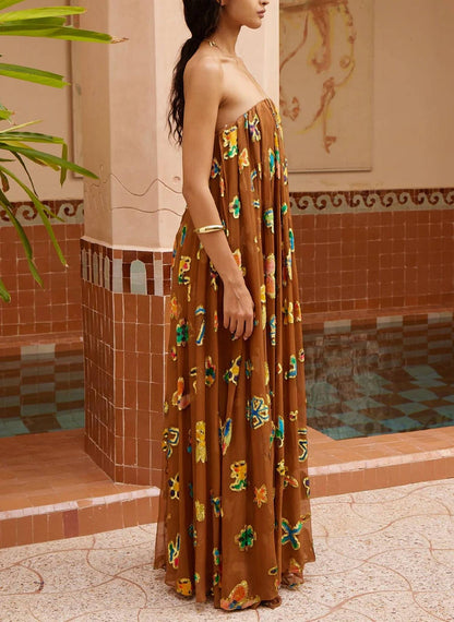 Metallic Strapless Gown