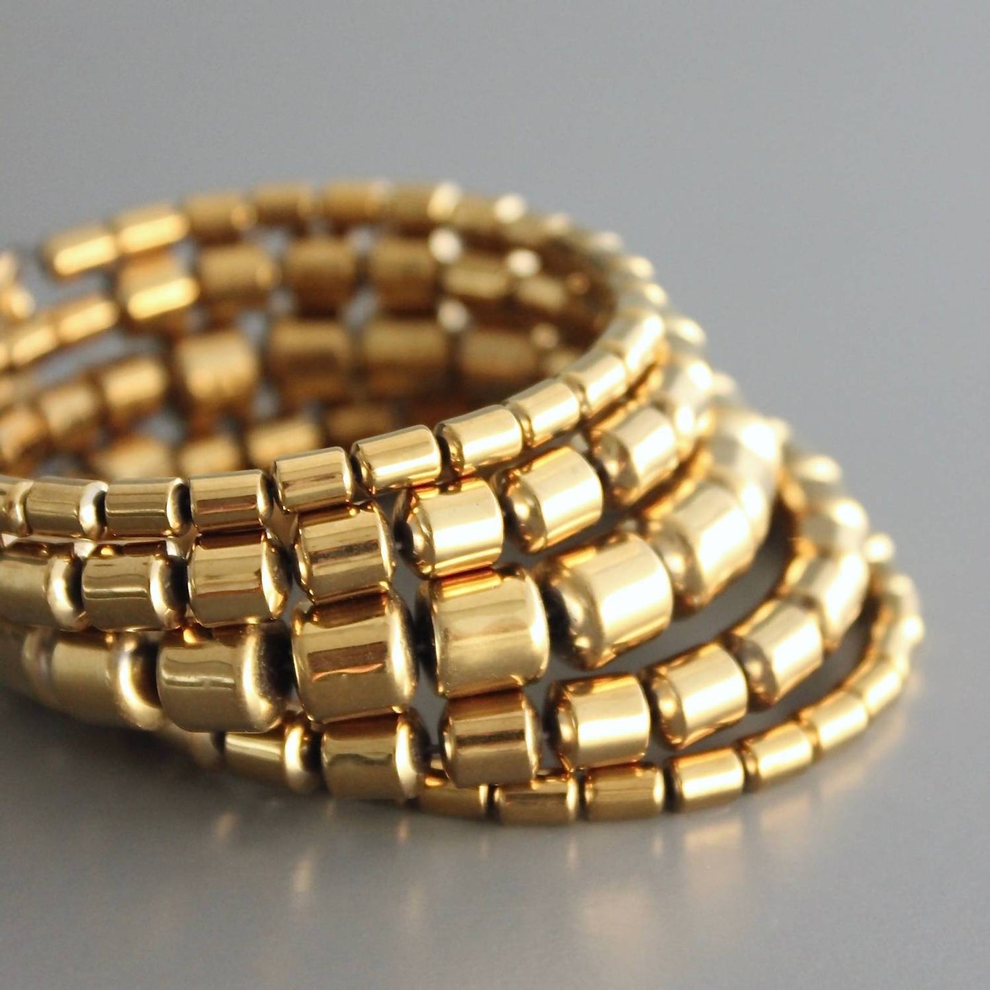 Women's Plated Hematite Wrap Bracelet