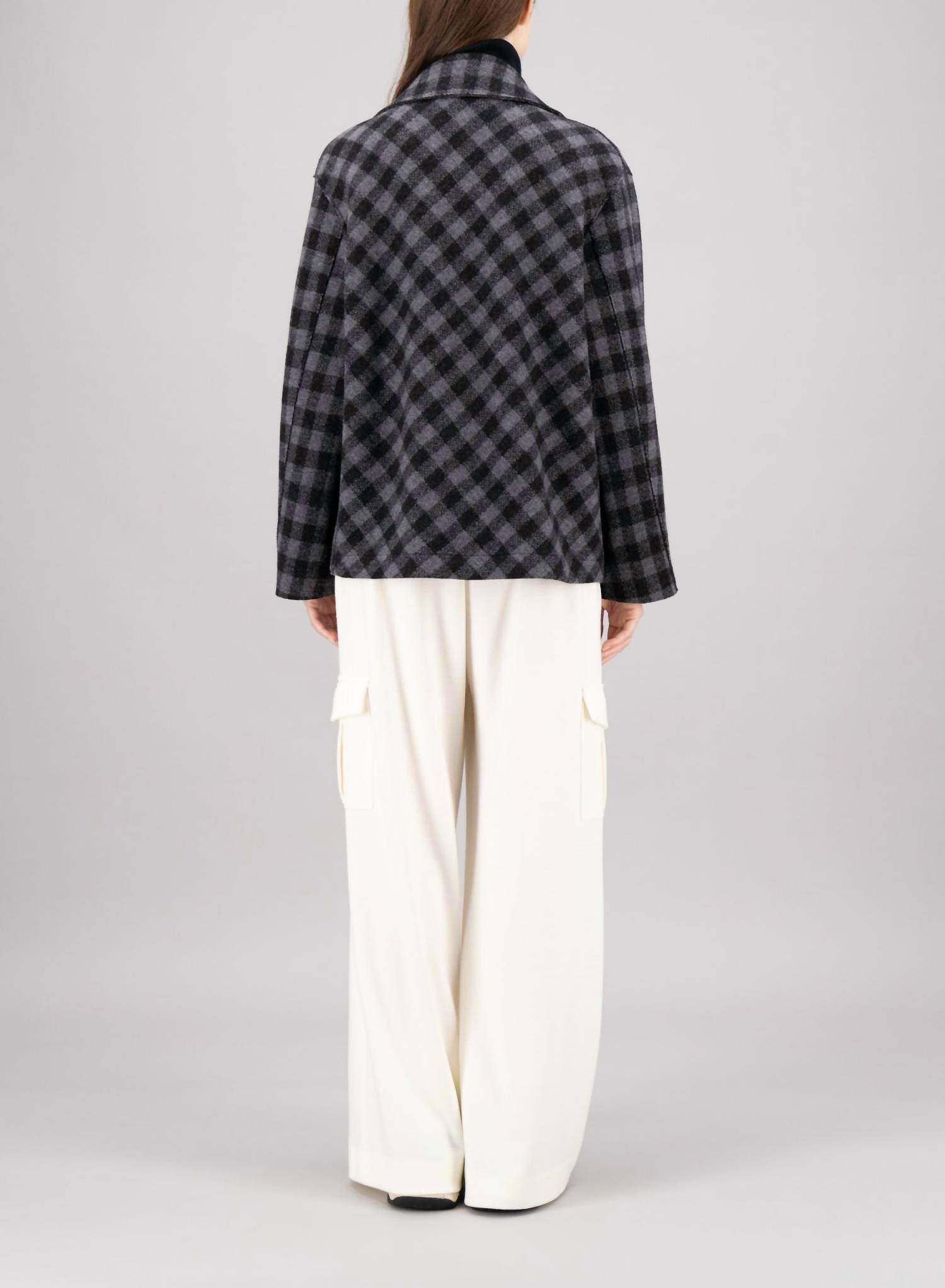 HARRIS WHARF - Cropped Outdoor Gingham Jacket - Rack Hunt -