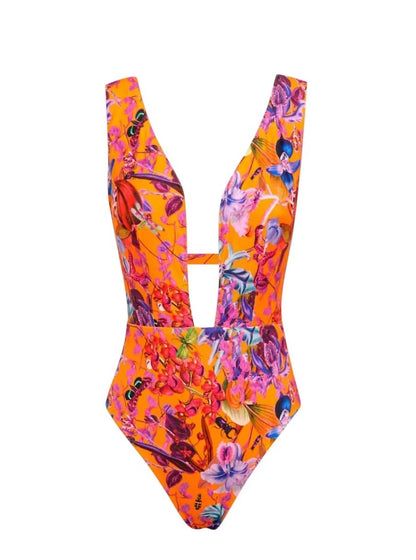 Lia Sahara - Women's Plunge One Piece Swimsuit - Rack Hunt