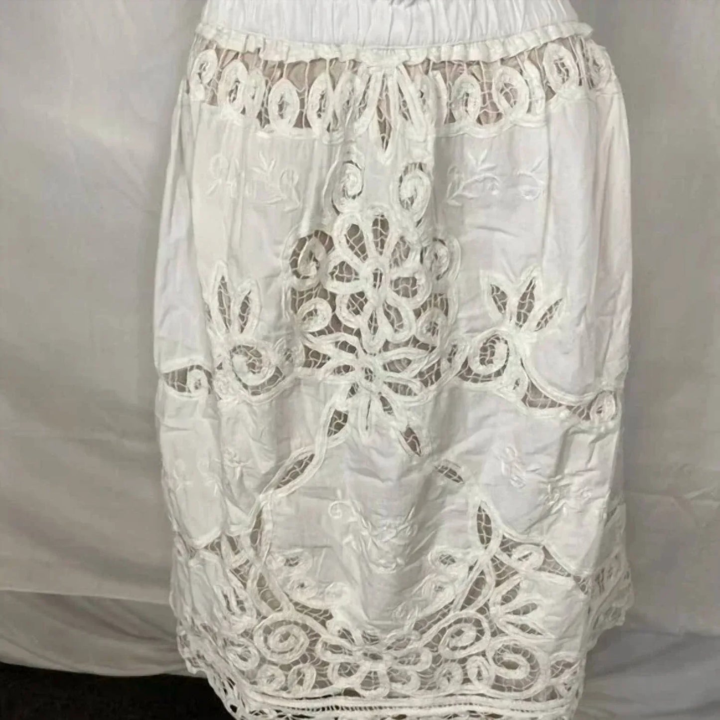 Maeve - Women's Lace Inset Romantic Skirt - Rack Hunt