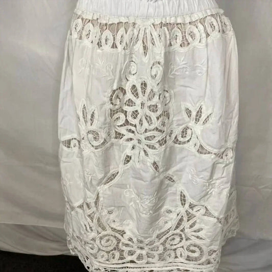 Maeve - Women's Lace Inset Romantic Skirt - Rack Hunt