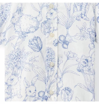 Girl's Toile Bunny Mini Dress