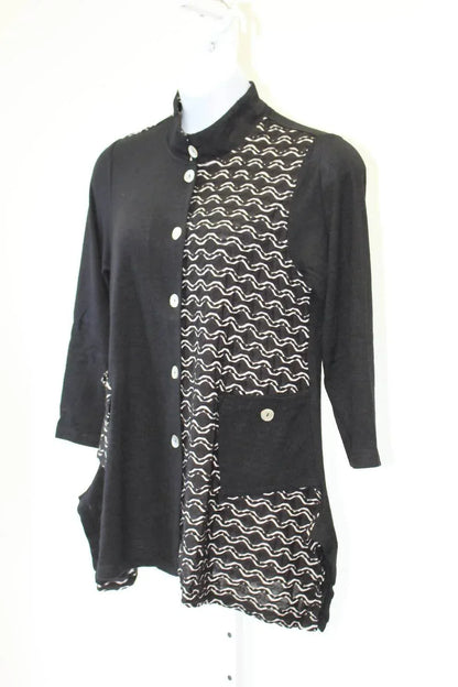 Aris A. - Women's Mandarin Knit Jacket - PLUS - Rack Hunt