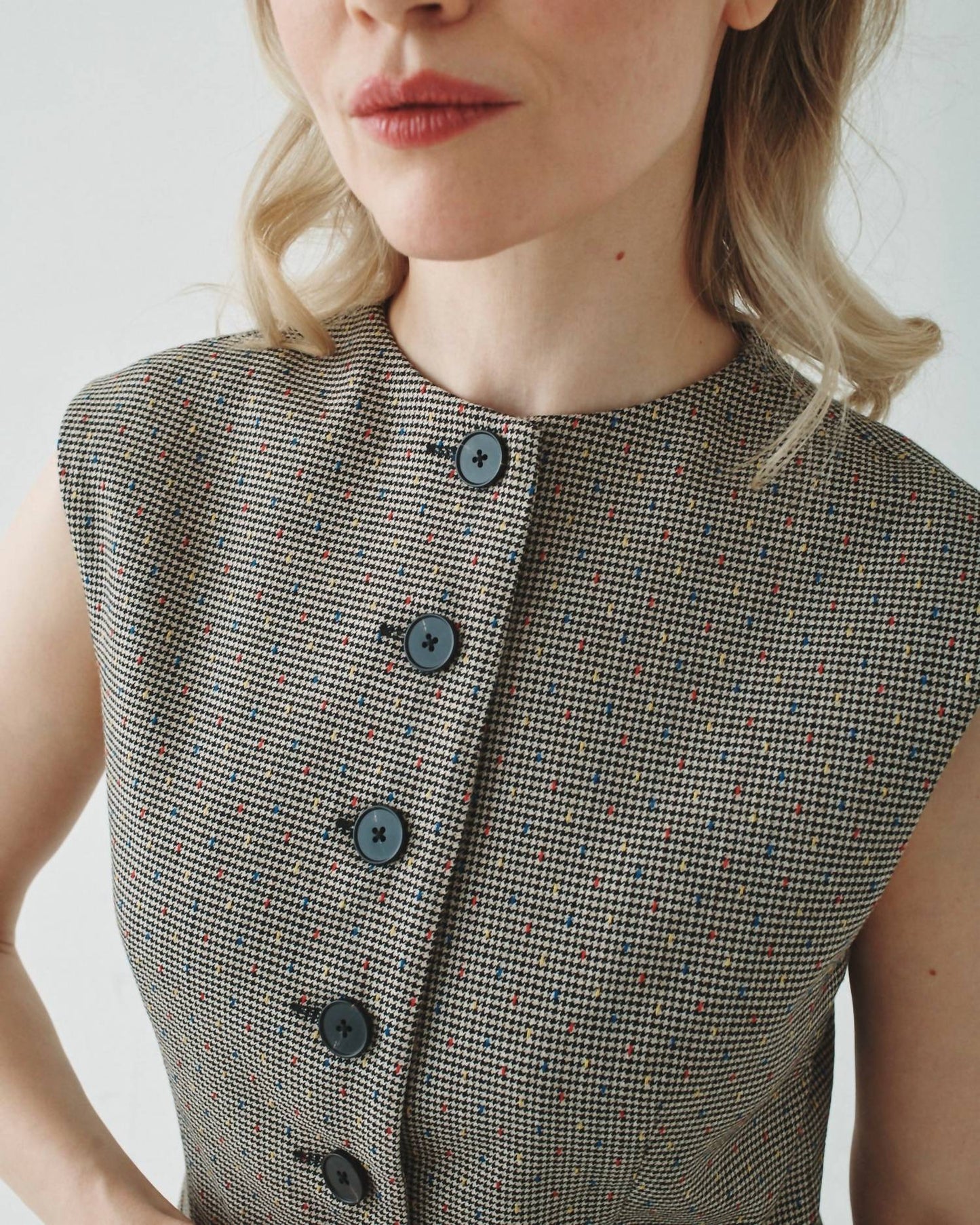 High Neck Waistcoat Top