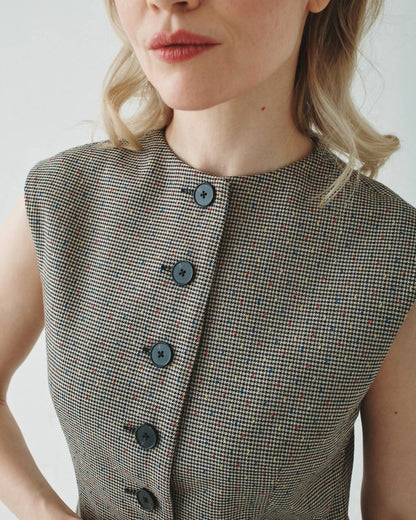 High Neck Waistcoat Top