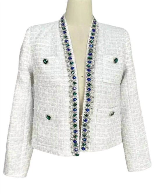 XHHH Inc - CROPPED JACQUARED OPEN FRONT JACKET - Rack Hunt -