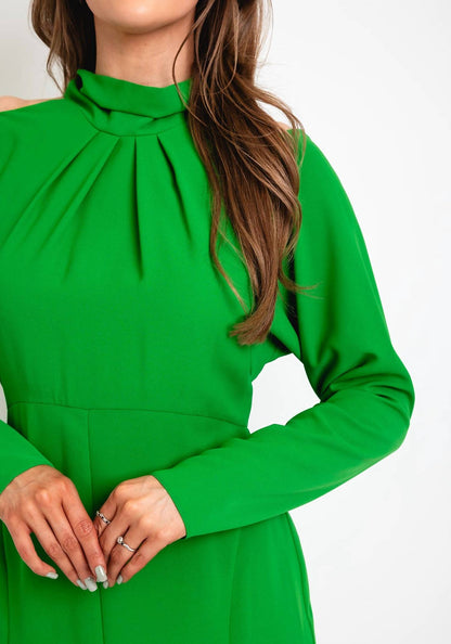 Pre-loved Tie Neck Draped Midi Dress