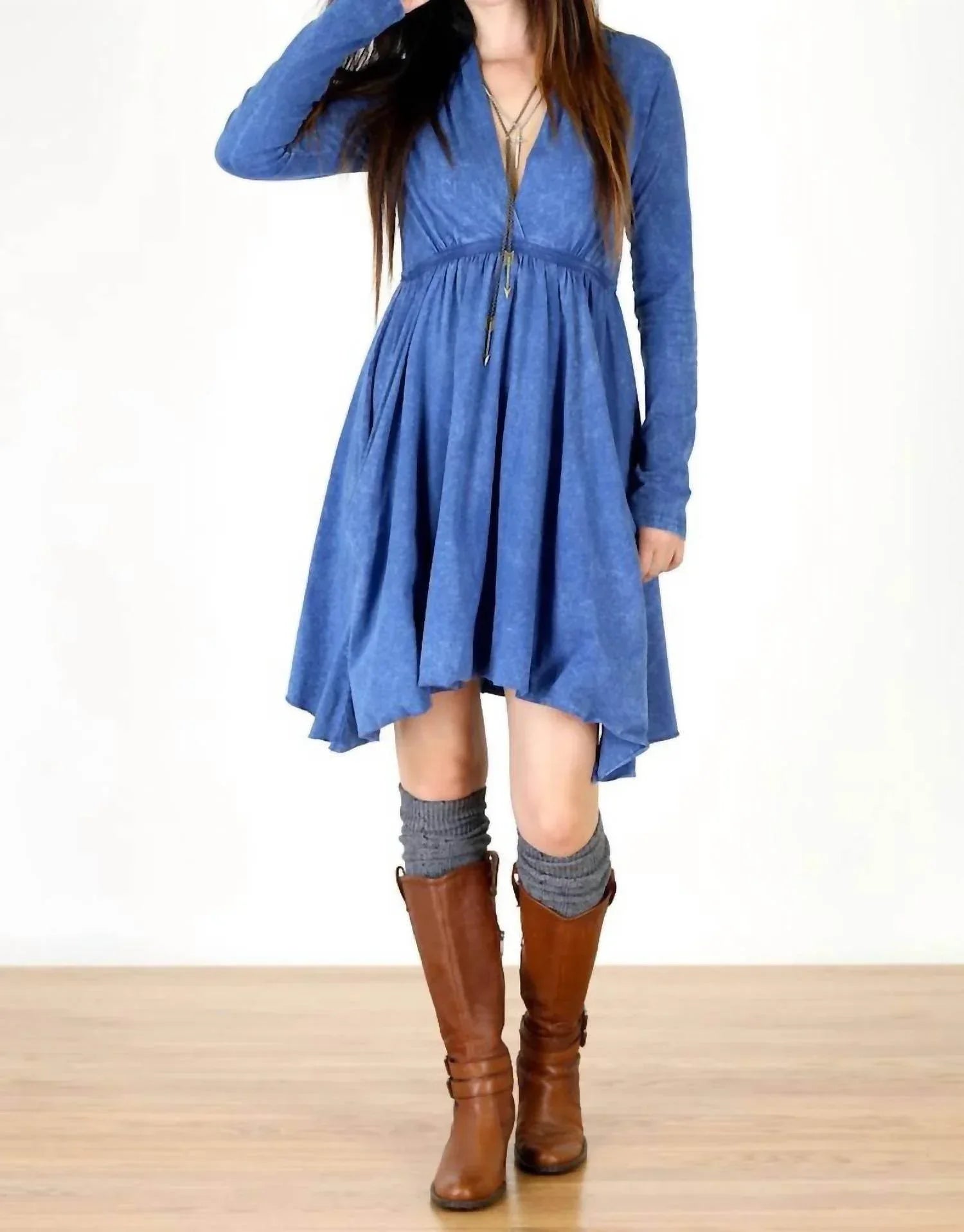 Tough Luv - Long Sleeve Grecian Goddess Pocket Dress - Rack Hunt