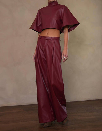 Mara Faux Leather Top