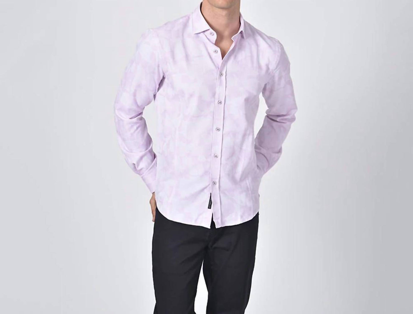 Geo-shapes Button Down Jacquard Shirt