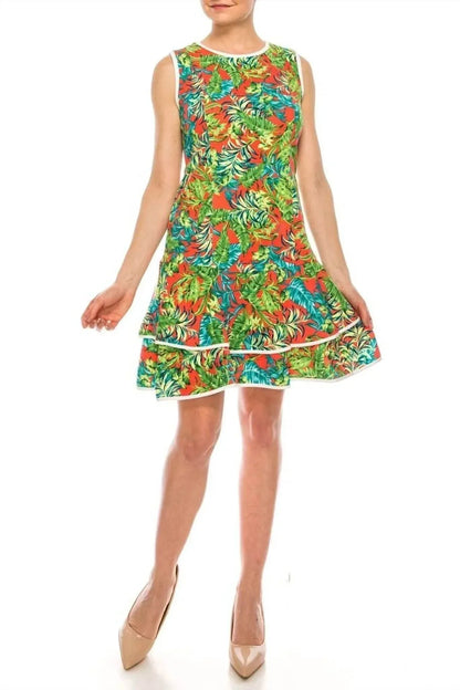 Shelby & Palmer - Palm Tree Print Fit & Flare Dress - Rack Hunt