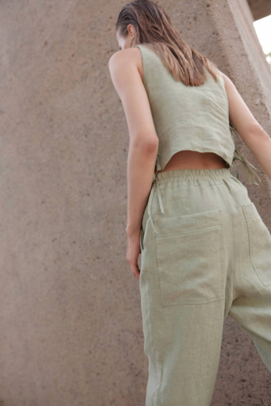 Devi Linen High Waist Pants