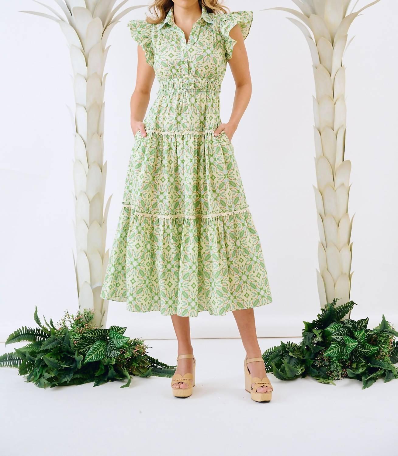 BROOKS AVENUE - Flutter Sleeve Midi Dress - Rack Hunt