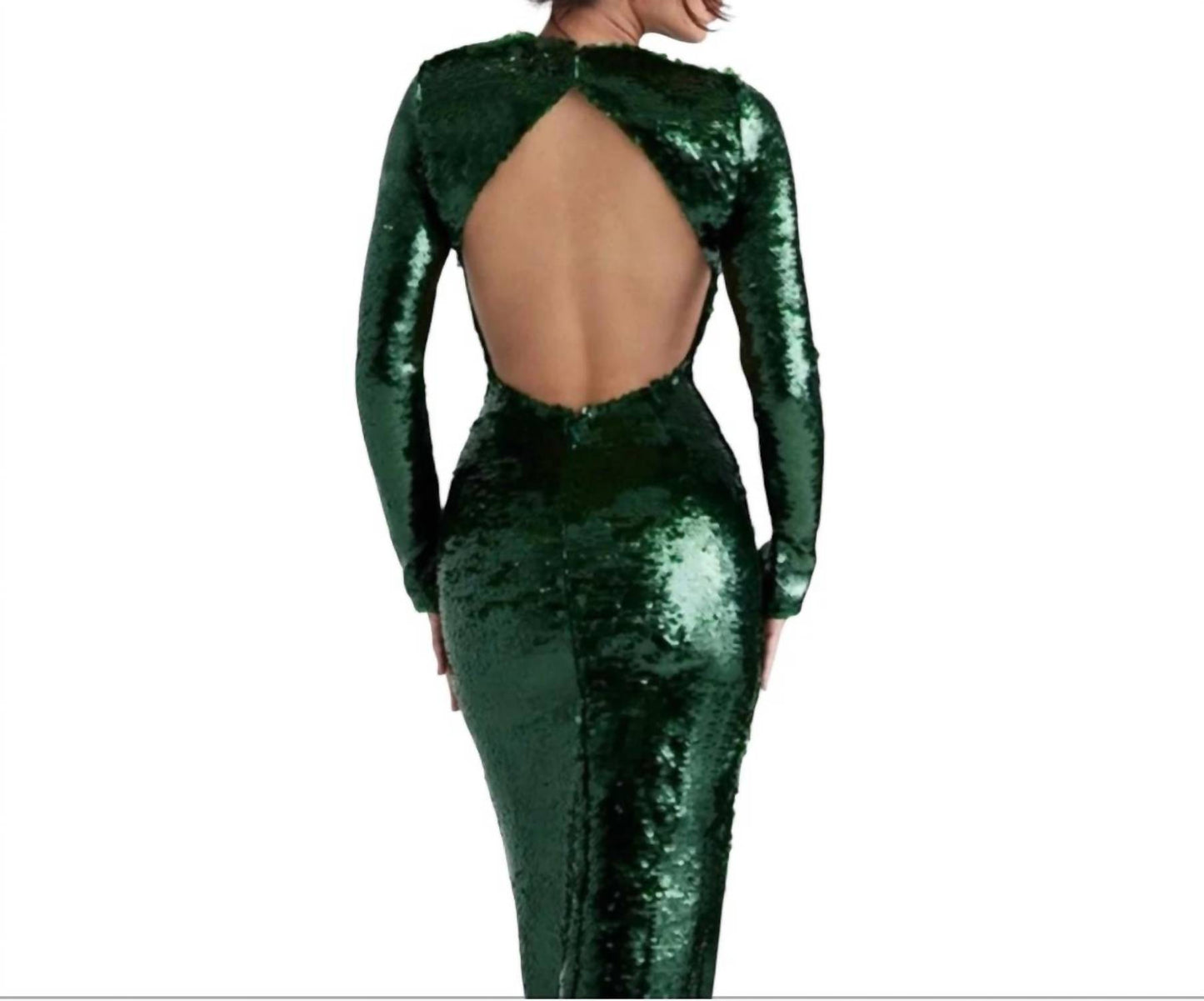 Belle Pine Sequin Open Back Maxi Dress
