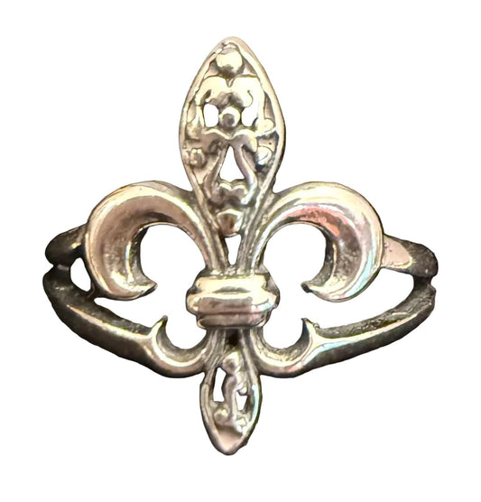 Women's Filigree Fleur De Lis Sterling Ring