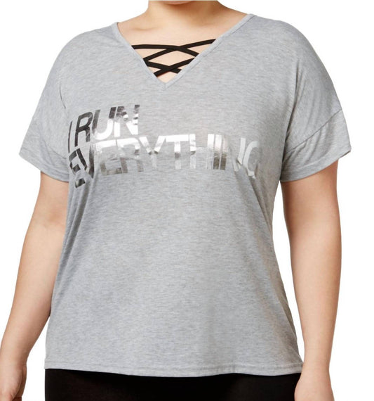 Women's Active Plus Size Run Everything Graphic T-shirt