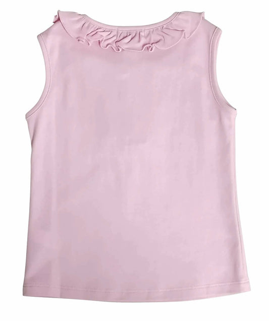 Girl's Sleeveless Ruffle Trim Top