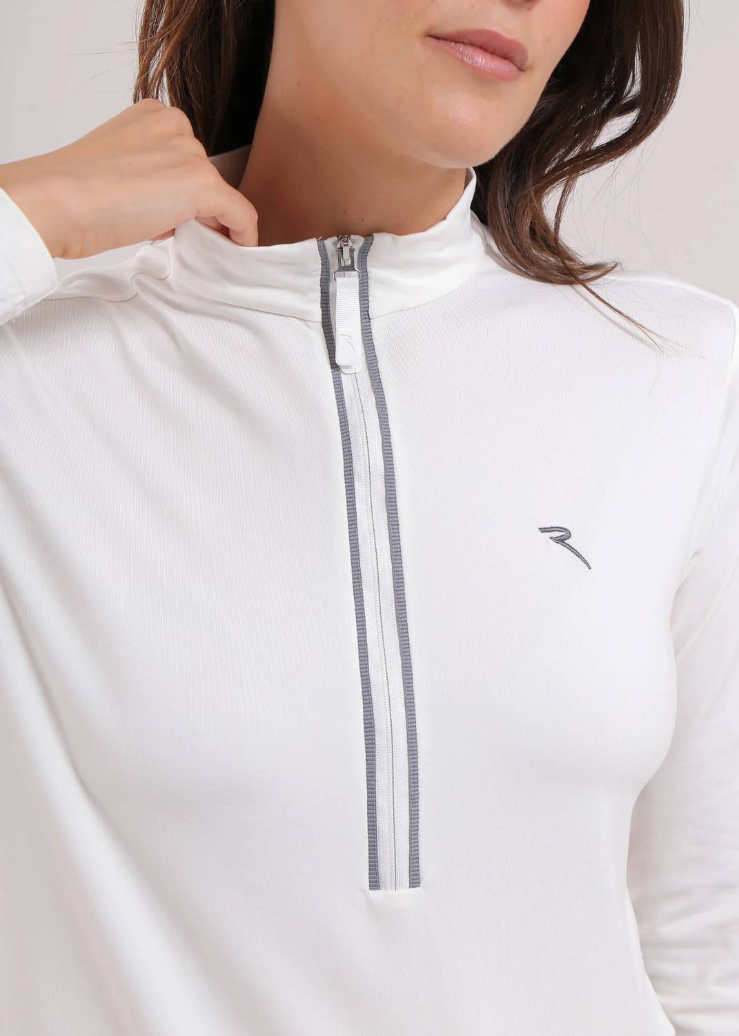 Trapezista Long Sleeve Zip Mock Top