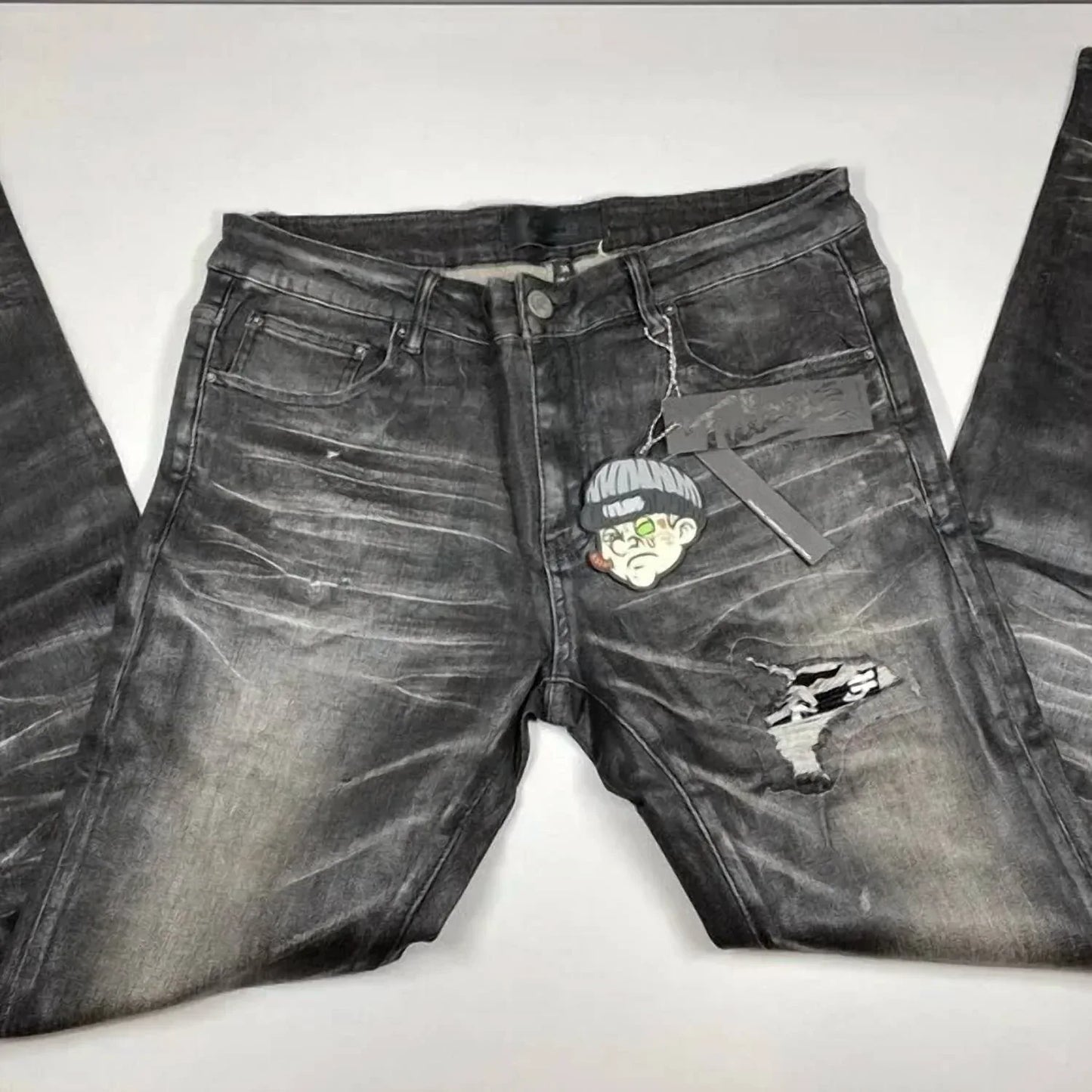 Tulones - Men’s Euro Distressed Denim Skinny Jeans - Rack Hunt