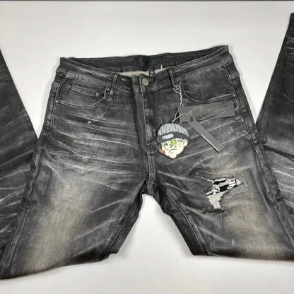 Tulones - Men’s Euro Distressed Denim Skinny Jeans - Rack Hunt