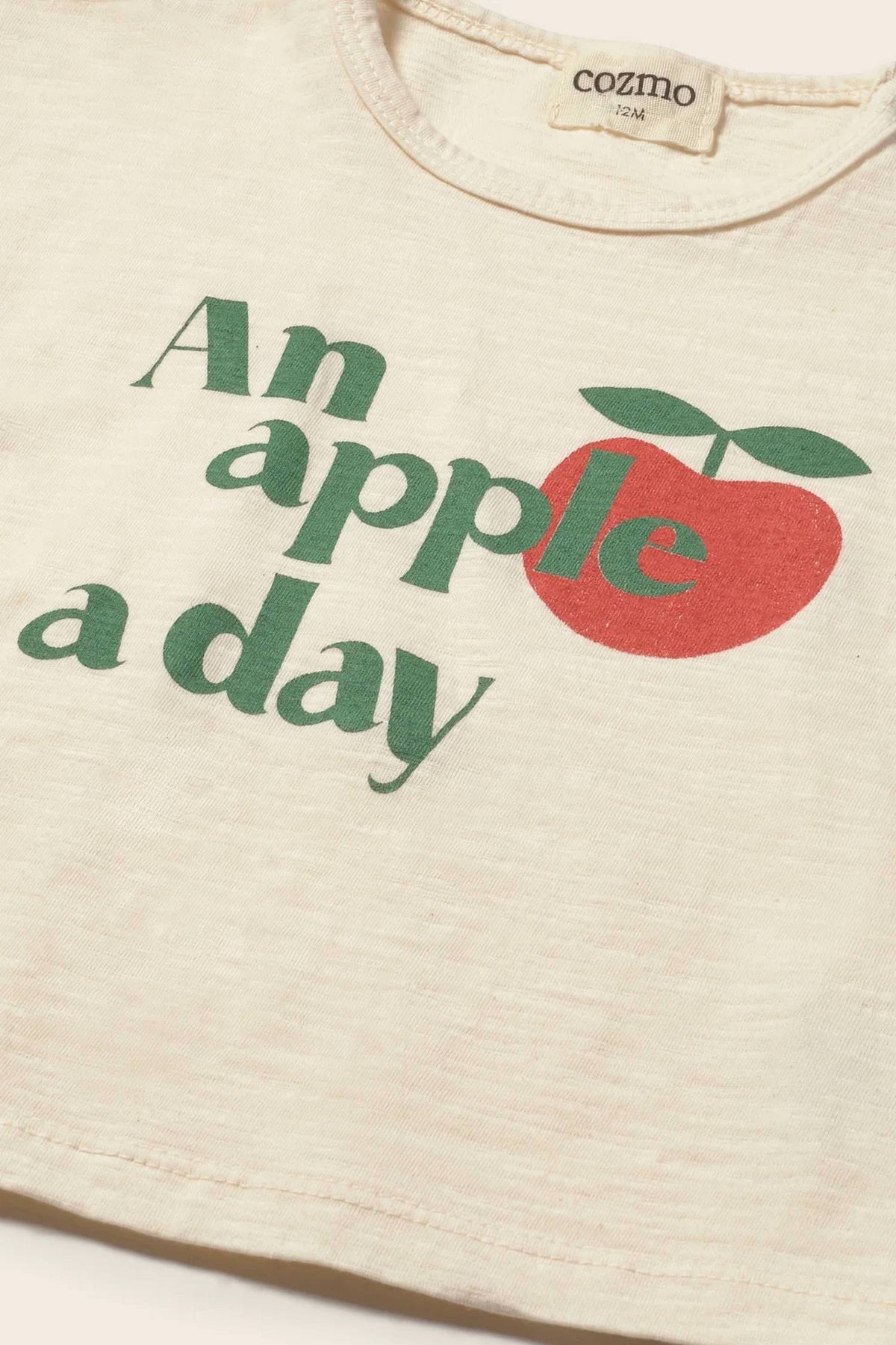 Boys Soft Slub Cotton Apple Print T- Shirt