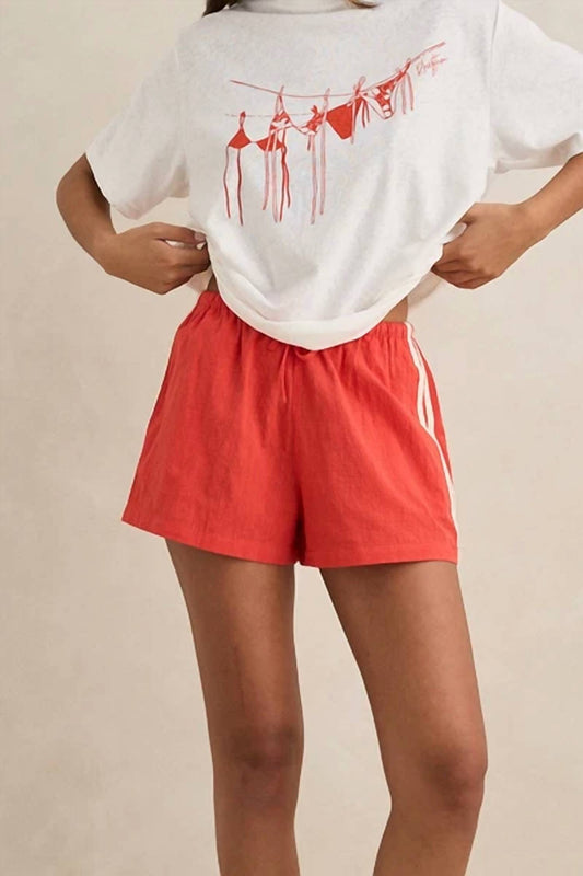 Drawstring Side Stripes Shorts