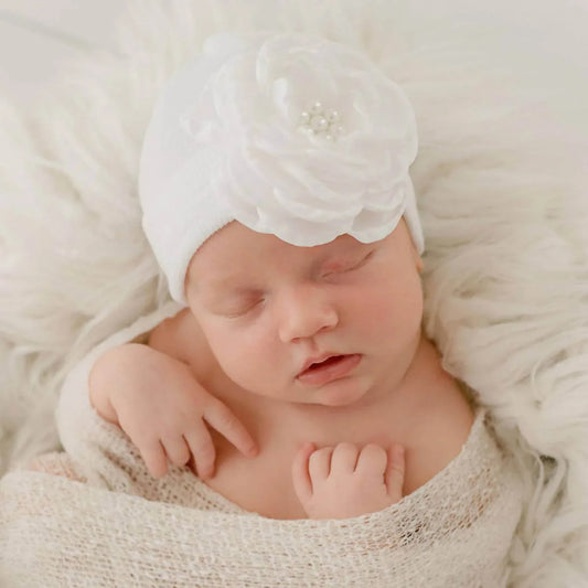 ilybean - Silk Flower And Pearl Accents Nursery Hat - Rack Hunt