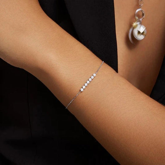 Women's Bezel Set Chain Bracelet