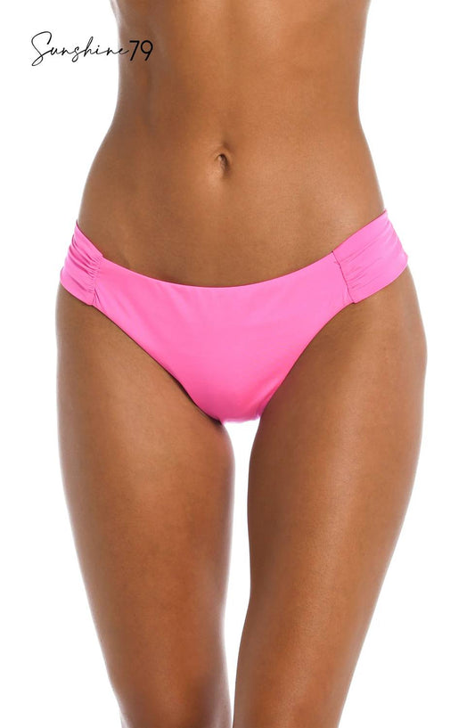 Side Shirred Hipster Swim Bikini Bottom