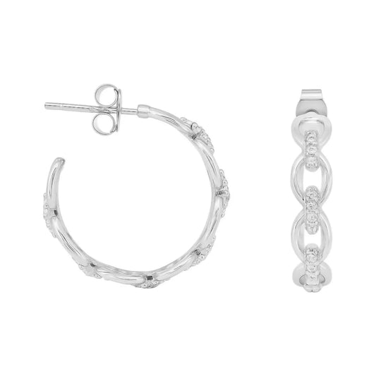 Allyanna Gifts - Women's Moissanite Oval Link Post Hoop Earrings - Rack Hunt