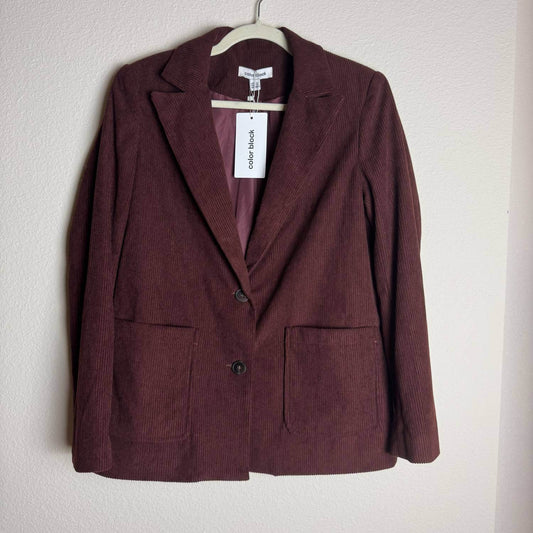 Colorblock - Women's Corduroy Textured Blazer - Rack Hunt -