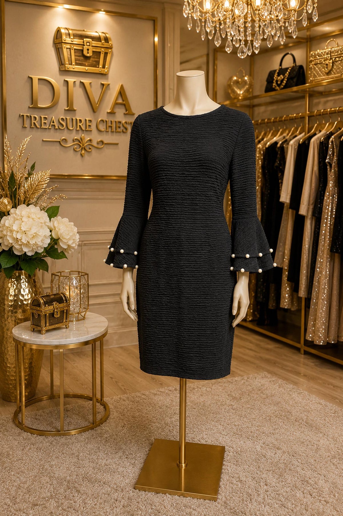 Women's Pearl Semi Sleeve Dress