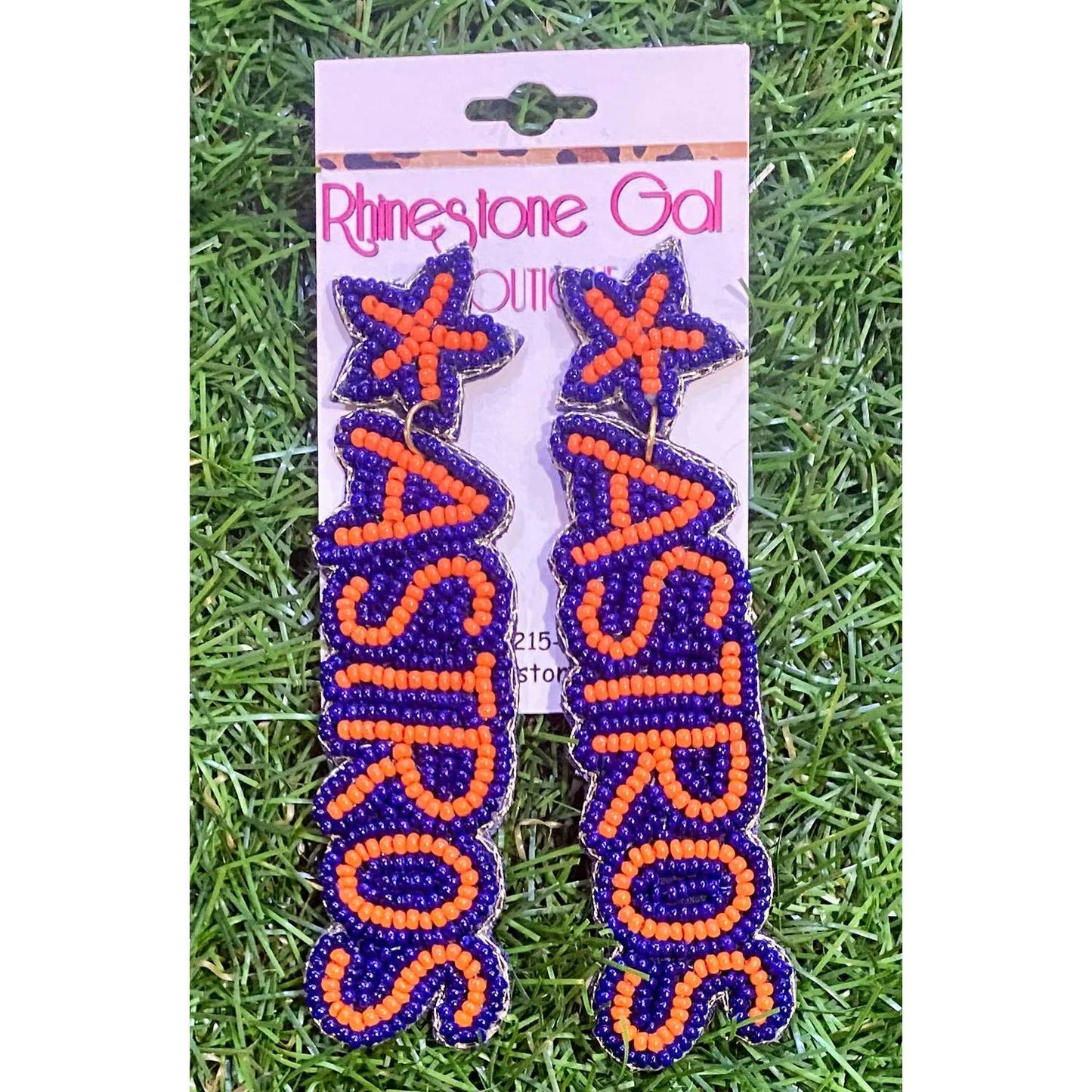Women's Astros Beaded Statement Earrings