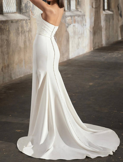 Sloane Stretch Crepe Fit And Flare Wedding Dress