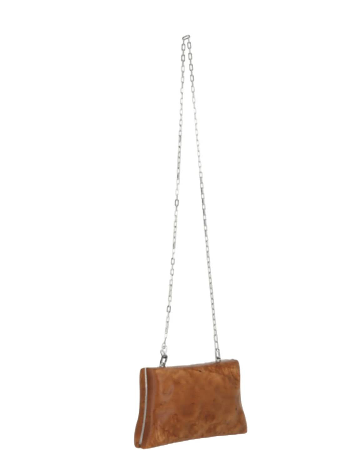 Women's Wood-finished Clutch Bag