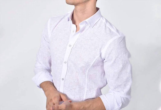 Crackle Button Down Jacquard Shirt