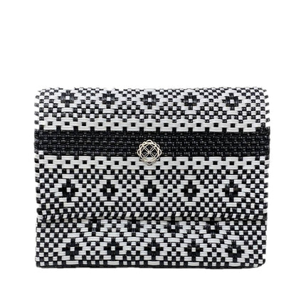 Women's Handmade Aztec Stripe Long Metal Chain Strap Crossbody Bag